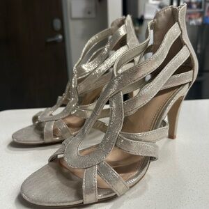 Kelly & Katie Sannita Gold Heels